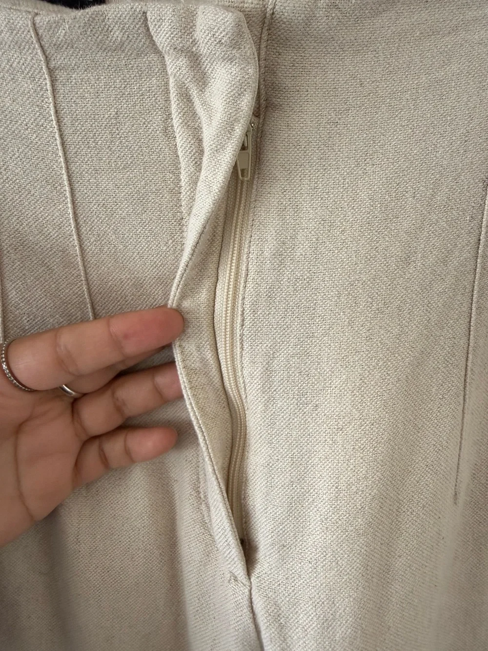 Zara Oatmeal Linen Blend Cropped Wide Leg Pants Size Medium Coastal Grandma